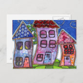Funky Colorful Houses Postkarte (Vorne/Hinten)