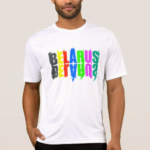 Funky Colorful Letters Weißrussland Б е л а р с у T-Shirt