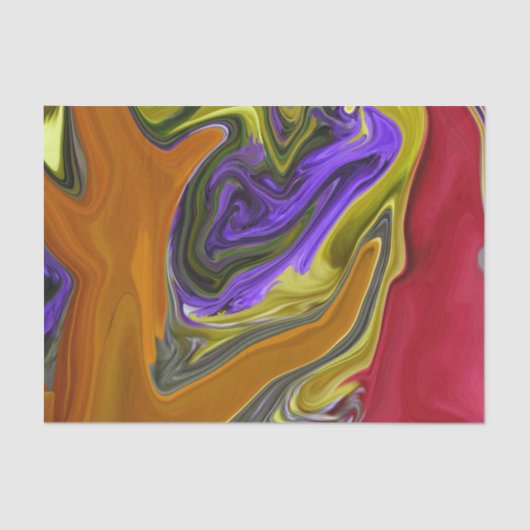 Funky Colorful Liquide Wave Seidenpapier (Vorderseite)