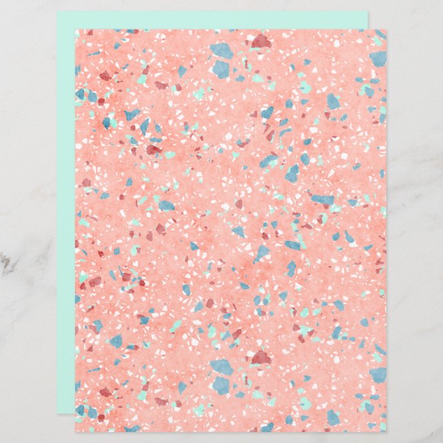 Funky Colorful Mosaic Art Scrapbook Paper (Vorne/Hinten)