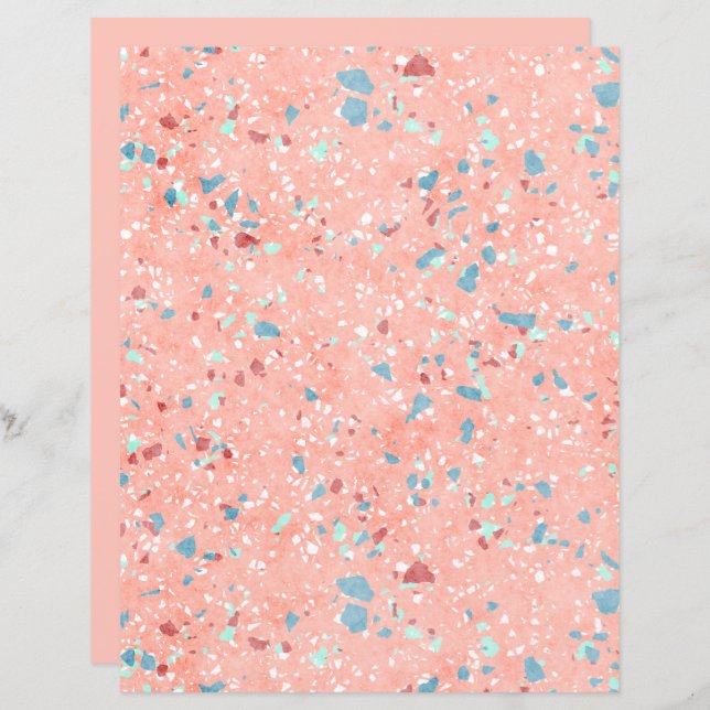 Funky Colorful Mosaic Art Scrapbook Paper (Vorne/Hinten)