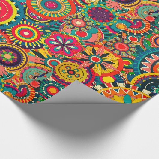 Funky Colorful Pattern Geschenkpapier (Ecke)