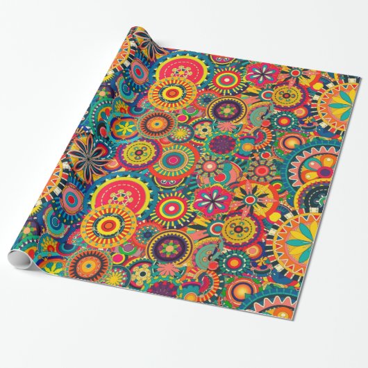 Funky Colorful Pattern Geschenkpapier (Ungerollt)