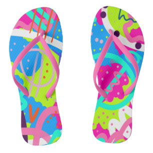 Funky Colorful Pop Art Badesandalen