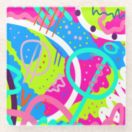 Funky Colorful Pop Art Glasuntersetzer