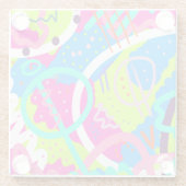 Funky Colorful Pop Art Glasuntersetzer (Rückseite)