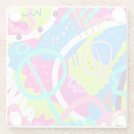 Funky Colorful Pop Art Glasuntersetzer (Rückseite)