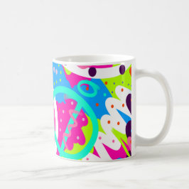 Funky Colorful Pop Art Kaffeetasse