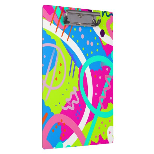 Funky Colorful Pop Art Klemmbrett (Rechts)
