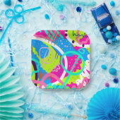 Funky Colorful Pop Art Pappteller (Party)