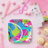 Funky Colorful Pop Art Pappteller (Party)