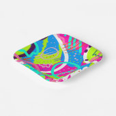 Funky Colorful Pop Art Pappteller (Gewinkelt)