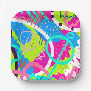 Funky Colorful Pop Art Pappteller