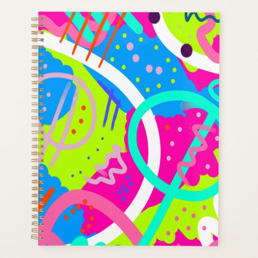 Funky Colorful Pop Art Planer (Vorderseite)