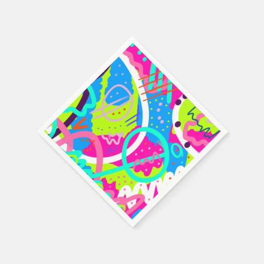 Funky Colorful Pop Art Serviette (Ecke)