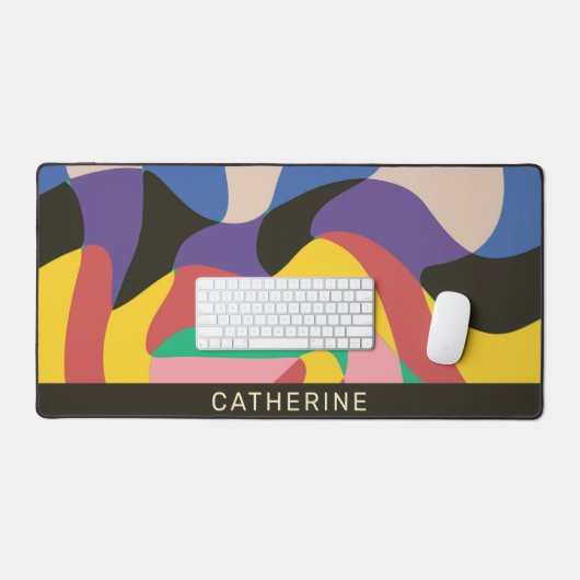 Funky Colorful Psychedelic Schach Abstrakt Art Schreibtischunterlage (Tastatur & Maus)