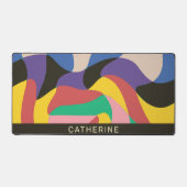 Funky Colorful Psychedelic Schach Abstrakt Art Schreibtischunterlage (Vorderseite)