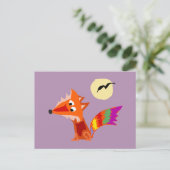 Funky Colorful Red Fox Art Design Postkarte (Stehend Vorderseite)