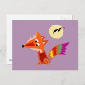 Funky Colorful Red Fox Art Design Postkarte (Vorne/Hinten)