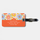 Funky Colorful Retro Monogram Gepäckanhänger (Rückseite horizontal)