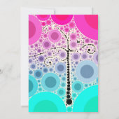 Funky Colorful Scroll Trecles Bubbles Pop Art Einladung (Rückseite)