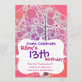 Funky Colorful Scroll Trecles Bubbles Pop Art Einladung