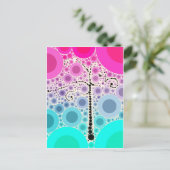 Funky Colorful Scroll Trecles Bubbles Pop Art Postkarte (Stehend Vorderseite)