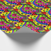 Funky Colorful Valentine Pattern Geschenkpapier (Ecke)