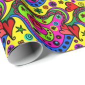 Funky Colorful Valentine Pattern Geschenkpapier (Rolleneckpunkt)