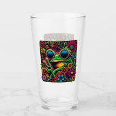 Funky Cool Frog Peace Sign Glas (Vorderseite)