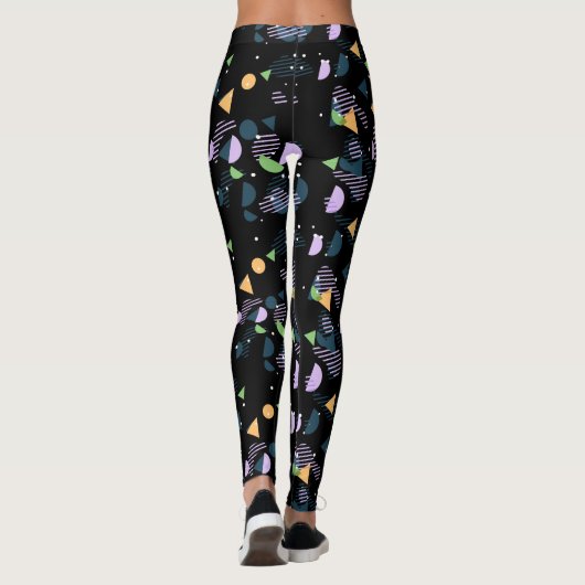 Funky Cool Geometric Abstrakt 50er Art Pattern Leggings (Rückseite)
