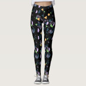 Funky Cool Geometric Abstrakt 50er Art Pattern Leggings (Vorderseite)