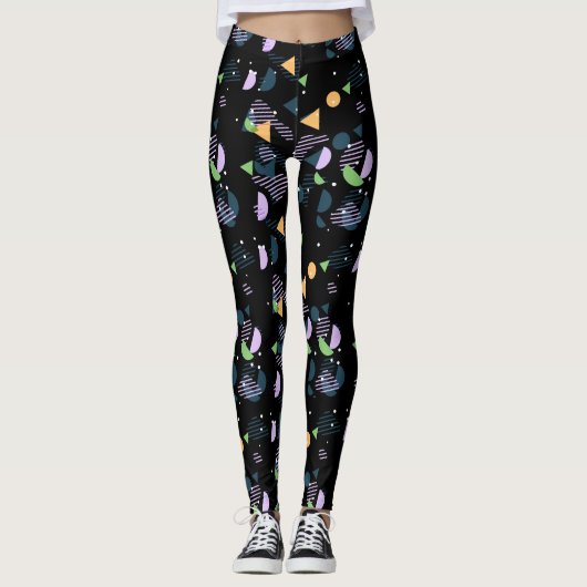 Funky Cool Geometric Abstrakt 50er Art Pattern Leggings (Vorderseite)