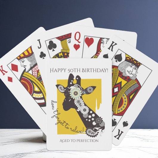 Funky Cool Giraffe Funny Geburtstag Spielkarten