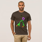Funky Cool Guitar Disco Comic Green T-Shirt (Vorne ganz)