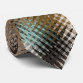 Funky Cool Multi Brown Wavy Zig Zag Muster Krawatte (Gerollt)