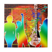 Funky Cool Music Dance Pop Art Design Fliese (Vorderseite)