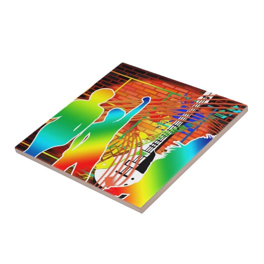 Funky Cool Music Dance Pop Art Design Fliese (Seite)