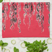 Funky Cool Pink Red Pattern Geschirrtuch (Gefaltet)