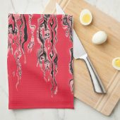Funky Cool Pink Red Pattern Geschirrtuch (Viertel Falte)