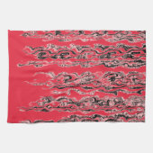 Funky Cool Pink Red Pattern Geschirrtuch (Horizontal)