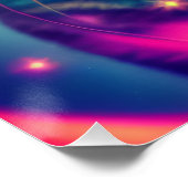 Funky Cool Psychedelic Goggles Cat Poster (Ecke)