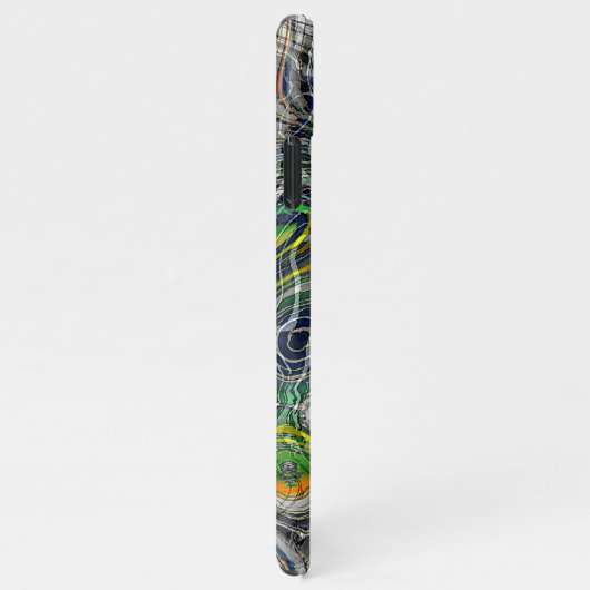 Funky Cool Retro Chic Fraktal Marble Art Muster iPhone Hülle (Rechte Seite)