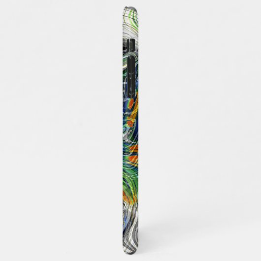 Funky Cool Retro Chic Fraktal Marble Art Muster iPhone Hülle (Linke Seite)