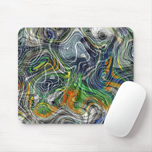 Funky Cool Retro Chic Fraktal-Muster Mousepad (Mit Mouse)