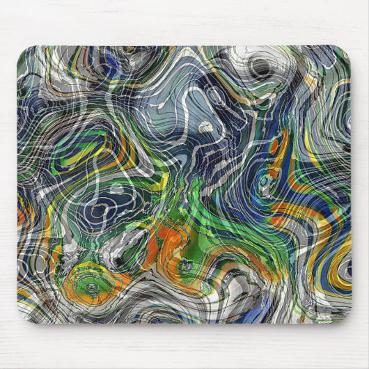 Funky Cool Retro Chic Fraktal-Muster Mousepad (Vorne)