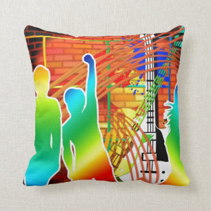 Funky cooler Musik-Tanz-Pop-Kunst-Entwurf Kissen