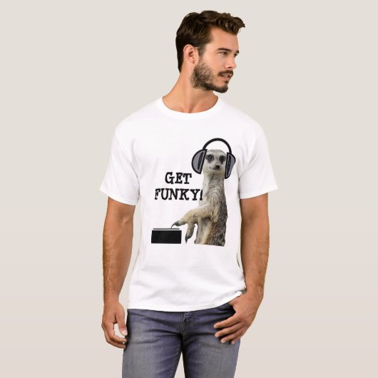 Funky cooles meerkat DJ T-Shirt (Vorne ganz)