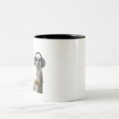 Funky cooles meerkat DJ Zweifarbige Tasse (Mittel)