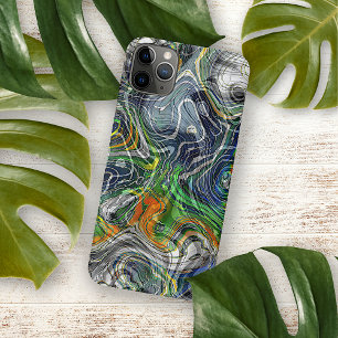 Funky Cooles Retro-Chic-Fraktal-Marmor-Kunstmuster iPhone 16 Pro Max Hülle